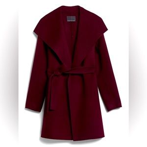 Banana Republic Maroon Double-Faced Wrap Coat S